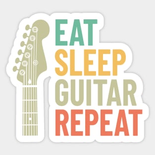 Eat Sleep Guitar Repeat Electric Guitar Headstock Sticker